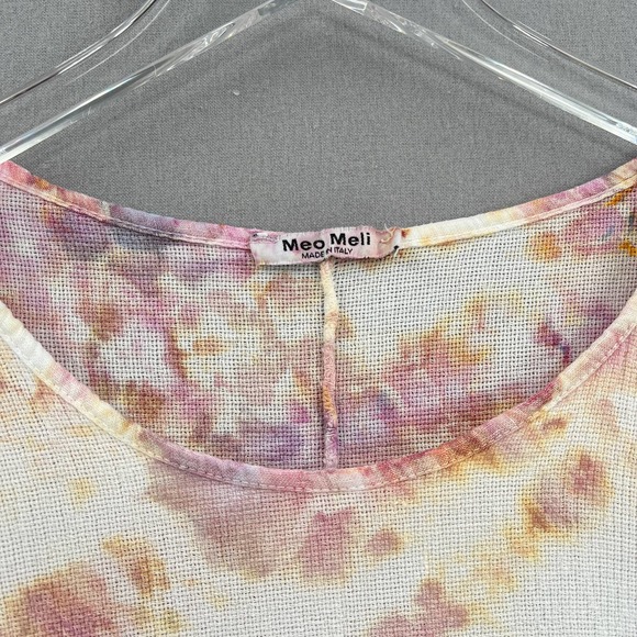 MEO MELI Shirt Womens One Size Hand Dyed Scoop Neck Cotton Linen Gauze Top NWOT - Picture 7 of 11